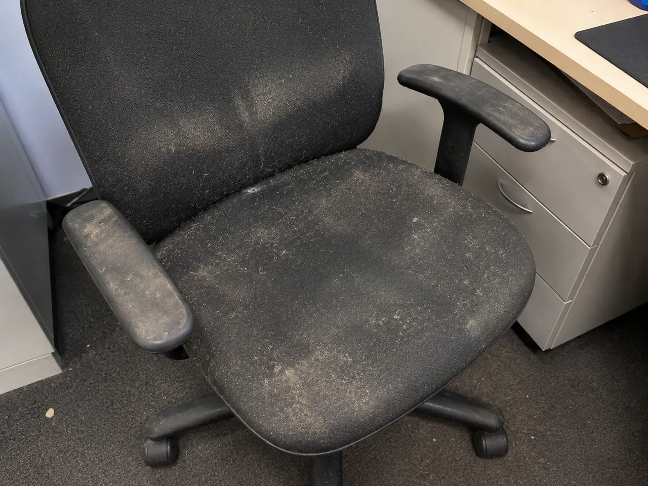 Bürostuhl vor der Reinigung – schmutzig